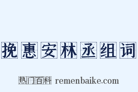 挽惠安林丞组词是什么意思的图片